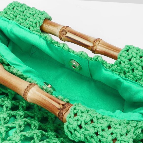 Green Vacation Women's Elegant Ladies Neon Hollow Out Crochet Bag - Picture 9 of 9